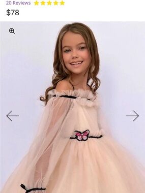 Lola and the Boys- Girls cream Tulle Party Dress with Butterfly Accent sz. 6